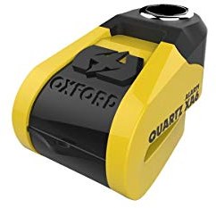Oxford LK215 Quartz XA6 Alarm Disc Lock (6mm pin) USB Rechargeable., Yellow Black