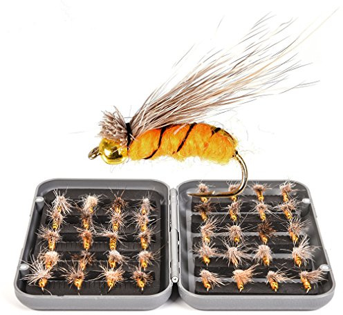 JasCherry Esche Pesca a Mosca Artificiali Esche con Scatola Impermeabile, Perfette per la Pesca Pesce Persico Trota Merluzzo Accessori per la Pesca