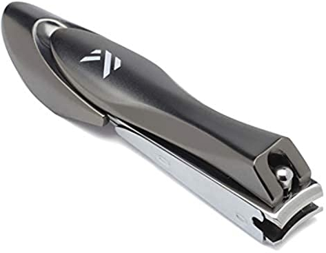 KLIPP Tagliaunghie con collettore – Tagliaunghie in acciaio inox resistente per unghie e dita con lame chirurgiche curve e lima per unghie incorporata – manico ergonomico con ganasce larghe per unghie