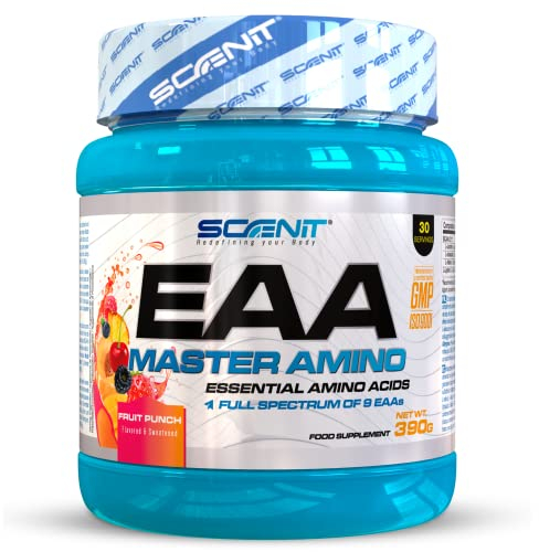 Aminoácidos esenciales completos - EAA Master Amino - 9 EAA en polvo - Aminoacidos BCAA 390 g (Fruit punch)