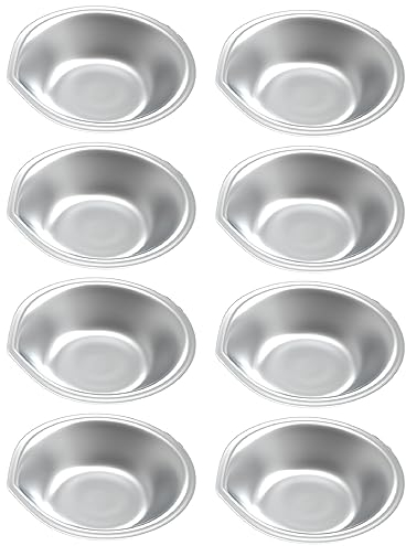 JSKWIKE 8 Pcs Plateau De Peinture en Acier Inoxydable Bol De Peinture en Acier Inoxydable Palette Maquillage Petit Plateau Peinture Rond Palette d'art pour Maquillage Mélangeur De Peinture