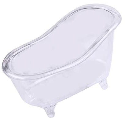 Jabonera de bañera vintage para ducha, accesorios de baño, mesa transparente, 12 x 7 x 5,5 cm
