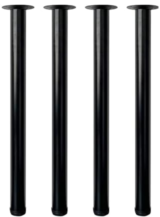 Jahof Tischbeine Metall Schwarz 70 cm, Möbelfüße Höhenverstellbar für Schreibtisch, Esstisch, Ø50mm, 4 Stück