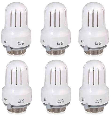Thermostatkopf Heizkörperventil, 6 Stück Thermostat Heizung für Thread M30 x 1.5, Thermostatventil Heizkörper Thermostat Heizkörper Heizung Heizungsregler Heizkörperventil Heizungsthermostat für Büro