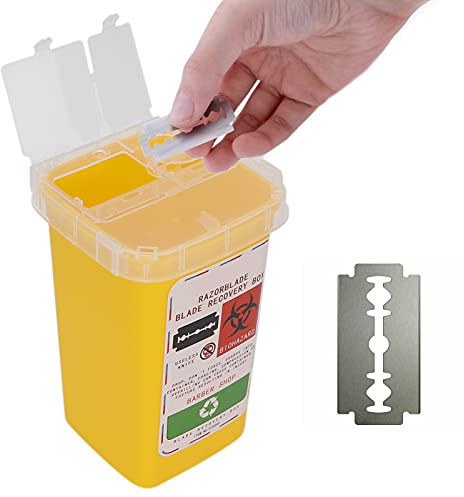 Caja Dispensadora de Hojas de Afeitar, Contenedor Portátil Pequeño para Objetos Punzantes, Banco de Hojas de Afeitar para Almacenamiento de Hojas de Afeitar de Seguridad, Estuche