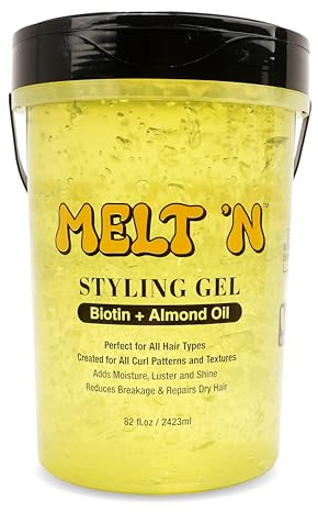 EBIN NEW YORK – Melt’N Styling Gel Almendra Y Biotina – Unisex – 2423 ml – Fijación Profesional, Nutrición Capilar Y Formato XXL Para Uso Intensivo