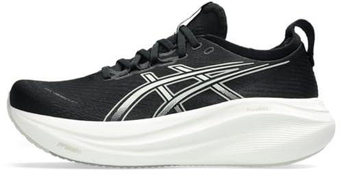 Asics Tenis de Correr Gel-Nimbus 27 para Mujer, Negro/Gris Lago, 35.5 EU