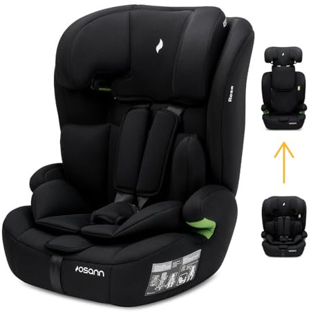 Osann Kinderautositz Resa, Kindersitz ohne Isofix ab 1 Jahr, Autositz von 76 bis 150 cm (Black)