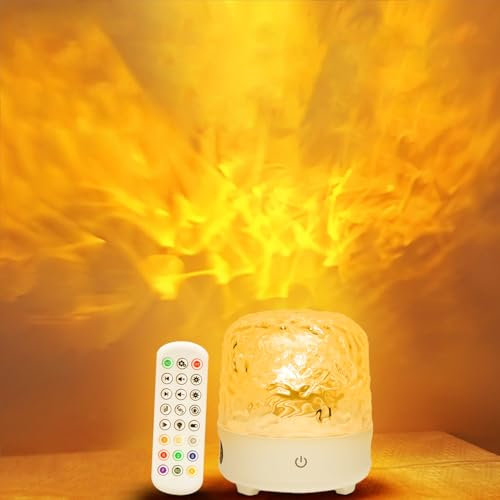 LED Sternenhimmel Projektor Kinder, RGB 3D Ozeanwellen Lichtprojektor mit Bluetooth Lautsprecher, 18 Beleuchtung-Effekten, Fernbedienung Zeitnahme Galaxy Projektor Light, Nachtlicht Kinder Zimmer Deko