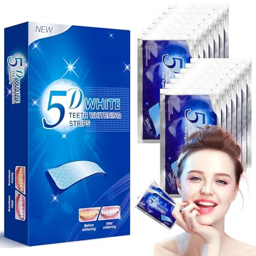 28 Striscie Sbiancanti Denti, sbiancante denti, strisce sbiancanti per Rapid Whitening, Sbiancamento Senza Danni, Kit Sbiancamento Rimozione delicata delle macchie dentali