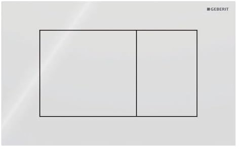 Geberit Sigma 40 Push Plate Square Glossy White Glass for Sigma Cistern 8 cm (UP720) and 12 cm (UP320)