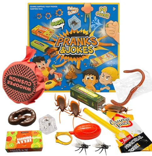 Articles De Farce Et Attrape, Farces Et Attrapes Pour enfant, Accessoires Effrayants Et Amusants, Coussin Inclus, Fausses Crottes Et Faux Cafards, Pour Les Fêtes Et Les Soirées Familiales (Orange)