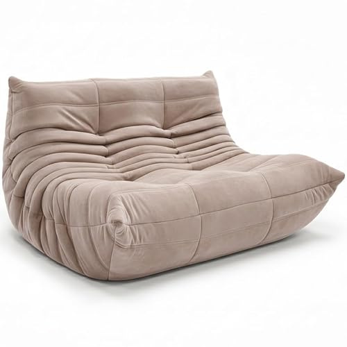 Aiire Puff Salon de Lujo Vintage - Sillón Doble XXL de Diseño Francés en Tejido Premium Antimanchas - Sofa Puf Gigante con Relleno Incluido de Espuma - Bean Bag Chair Moderno - Diseñado en España