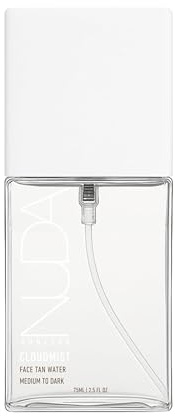 Nuda CloudMist Face Tan Water | Buildable Facial Tanning Mist for Medium to Dark Complexions | Infused with Vitamins and White Tea & Rosehip Extracts | Lightweight, Bronzer-Free Formula, (2.5 Fl Oz)