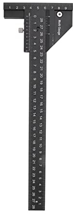 Hapivida Righello per Incisioni, Strumento Multifunzionale in Lega di Alluminio T-Type Scriber 0-290 mm per Lavorazione del Legno e Carpenteria Fai-da-Te