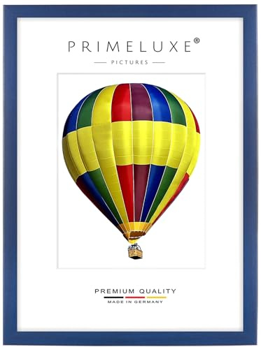 PrimeLuxe Cornice portafoto in legno 33 x 48 cm (dimensioni dell'immagine) in Blu scuro | Colore e dimensione selezionabili | Cornice per poster | Puzzle | Foto collage | FATTO IN GERMANIA