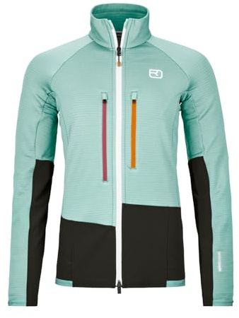 ORTOVOX Fleece Rib Jacket W Mantello, Ghiaccio Acquatico, X-Small Unisex-Adulto