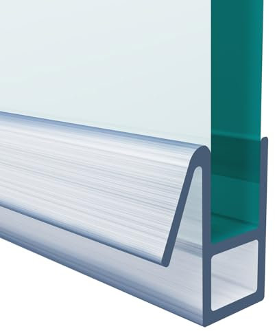 Inscrip Junta de ducha, junta de PVC para puerta de cristal, junta transparente para puerta de cristal de 4-6 mm, mampara de ducha, bañera, cabina de ducha, deflector de agua, protección contra