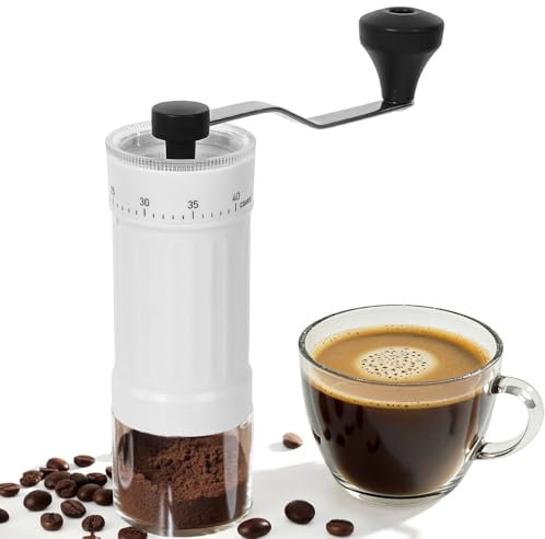 Mini moulin à café manuel avec 40 réglages, portable et conique pour voyage, camping, bureau, expresso, etc