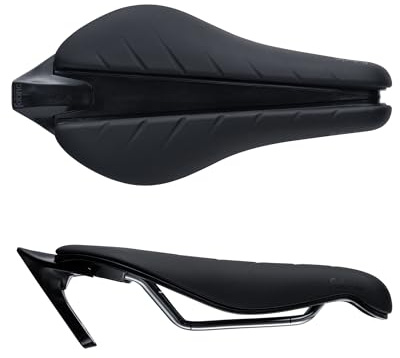 Fabric Tri Elite Flat Saddle – CroMo Rails – Pressure Relief Channel - Aggressive Riding Posture - 134mm x 240mm