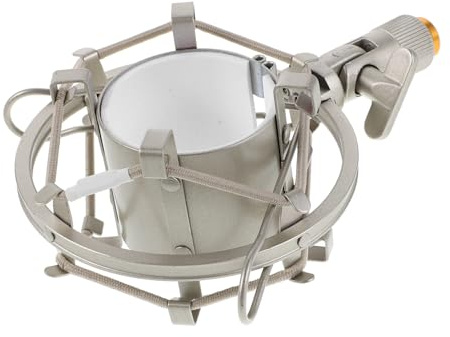 LALADEFIEE Metal Condenser Microphone Shock Mount Holder Anti-vibration Suspension Clip for Studio Recording Noise Reduction Mic Vibration Isolation Holder Compatible with Multiple Condenser