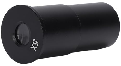 Tbest Oculaire de Microscope, Lentille Optique à Grossissement 5X, Interface 23.2mm pour la Recherche et L'éducation, Construction en Verre en Alliage D'aluminium