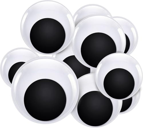 lcyen 30 pares (60 unidades) de ojos flotantes autoadhesivos, juego completo con caja de almacenamiento, ojos saltones para manualidades, decoración y proyectos, ojos móviles con efecto tambaleante