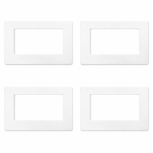 White Finger Plate for 2-Gang Socket or Double Light Switch – 4 Pack Wall Protector Surround – Durable Plastic Cover Prevents Marks – UK Standard Easy Clean