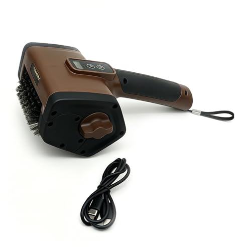 Cepillo eléctrico para barbacoa, limpiador de barbacoa, inalámbrico, con luz LED e indicador de batería, 800 rpm, recargable, cabezal de cepillo extraíble para parrillas