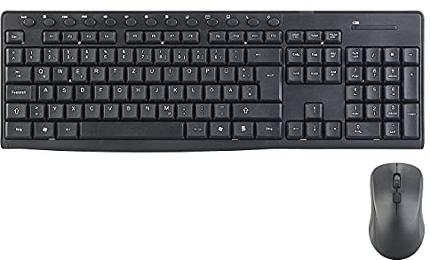 GeneralKeys Funktastatur und Maus: Ergonomische Funk-Tastatur-Maus-Kombination, 2,4 GHz, 10 m Reichweite (Funk Tastatur Set, Tastatur Maus Set, Multimedia Tastaturen)