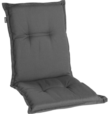 Homeoutfit24 Gartenstuhlauflagen Niedriglehner - 1er Set– Extra Dick 8 cm – Oeko-TEX – UV-beständig – Grau – Made in EU – Outdoor Auflagen für Gartenstühle