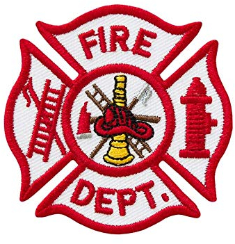 Mono-Quick Bügelbild Aufnäher Patch Applikation zum Aufbügeln Feuerwehr Fire Department 6,0 x 6,0 cm