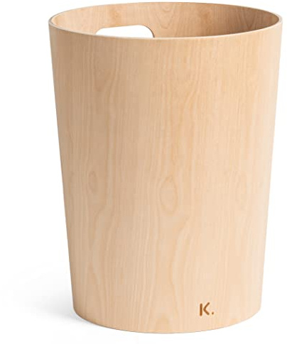 Kazai. Cestino Gettacarte in vero Legno Börje | Cestino Moderna per la carta in legno | Per ufficio, camera dei bambini, camera da letto e altro | 9 litri | Betulla