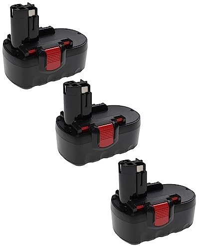 EXTENSILO 3X Akku kompatibel mit Bosch GSA 18 VE, GSB 18 VE-2, GSR 18 V, GSR 18 VE-2, GST 18 V Elektrowerkzeug, Akku-Schrauber (3300 mAh, NiMH, 18 V)
