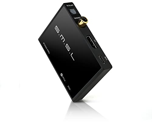 SMSL PO100 Pro MQA DDC XMOS XU316 Tragbarer Audio-Konverter Digital-Analog-Schnittstelle USB Eingang I2S/Optisch/Koaxial SPDIF-Ausgang (Toslink) Konverter für Telefon/TV/PS5/Switch
