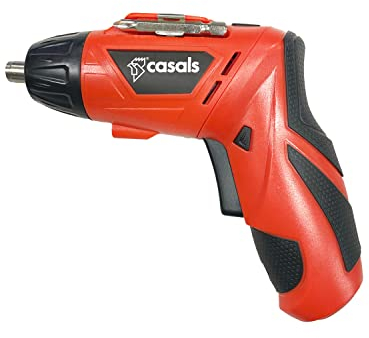 Casals - Atornillador Eléctrico Sin Cable 3.6V | 1.3Ah 230rpm | 12 Accesorios | Mango Rotatorio Inalambrico | Autonomía 3-5h | Linterna LED | Incluye Cargador | Batería de Litio