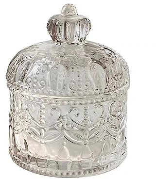 Soulnioi - Tarro de cristal para caramelos con tapa, frascos de almacenamiento transparentes de cristal, caja de galletas, contenedor de piedra perfumada, tarros decorativos para buffet para sala de