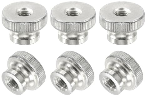 QUARKZMAN Dadi a Farfalla Scanalati, 6 Pezzi Dado in Acciaio al Carbonio M10 con Foro Passante per Parti Stampante 3D, Argento