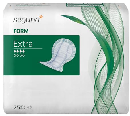 SEGUNA Form Extra, Inkontinenzvorlagen für Frauen und Männer, Anatomische Vorlagen bei mittlerer Inkontinenz, Stuhlinkontinenz (Beutel (25 Stück))