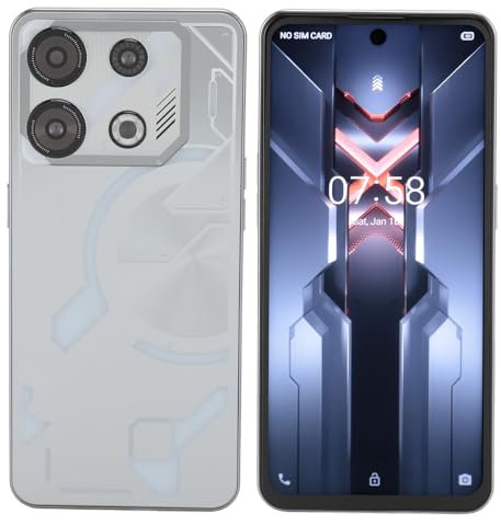 Tosuny Unlocked Cell Phone, 5G Android 13 Smartphone, Octa Core CPU, 12GB RAM 512GB ROM, 7.3 Inch FHD Display, NFC 5G Dual SIM, 8MP+50MP Camera, WIFI, BT, 8800mah Battery (Silver)