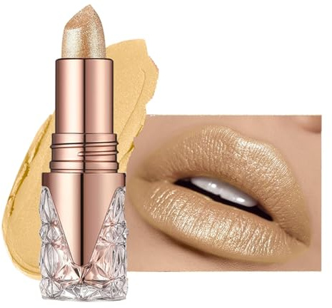 Rose Shimmer Lipstick for Women Moisture Tinted Glitter Lip Balm, Long Lasting Waterproof Pearl lip gloss Lustrous Finish, Creamy Formula,lightweight texture 01