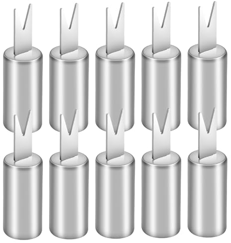 Pwocvoe 10 Pcs Corn cob Holders Corn on The Cob Holders Stainless Steel Corn Cob Holders BBQ Fork Skewers Sweet Corn Food Fruit Forks Corn Skewers for Barbecue,Parties, Picnics,Camping