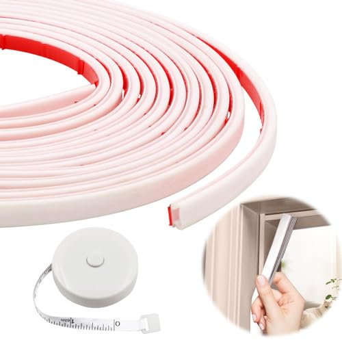 SPOKKI 6m D-Profil Joint, Joint Porte Entree, Joint Isolation Phonique Porte, Joint Porte Voiture, Cadre de Porte Fenetre Voiture Isolation Phonique Remplacement (Blanc)