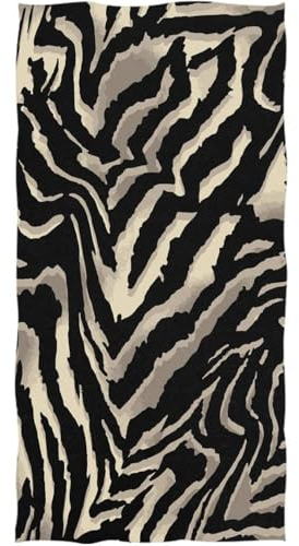 Duschtücher Schwarzes Zebra Leopard Schlangenhaut Zebramuster Reisehandtuch Schnell Trocknendes Strandtuch Leichtes Camping Handtuch, Für Schwimmbad, Yoga, 40x70cm