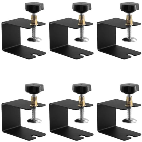 CHEUKYIU 6 abrazaderas en C, herramientas de sujeción ajustables, abrazadera de soporte de acero inoxidable C para instalación de cajón, pinzas de mesa, carpintería, reparación de automóviles