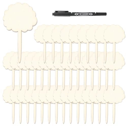 Confezione da 40 etichette per piante Etichette per piante Etichette per piante da giardino Etichette per piante in legno per piante in vaso, fiori e verdure (forma piccolo albero)