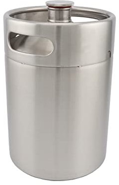 VNSMM Cerveza elaborada Kit Cerveza 2L/5L Mini Barril de Cerveza Barril presurizado Growler Botella de Cerveza portátil de Acero Inoxidable(2L)
