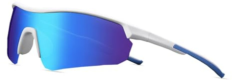 Occhiali Ciclismo Bambino Protezione UV400 Occhiali da Sole Bambino con Naselli, Leggeri Occhiali da Sole Sportivi Polarizzati Montatura TPEE, Ragazza Ragazzo per 5-16 Anni Occhiali Ciclismo (blu)