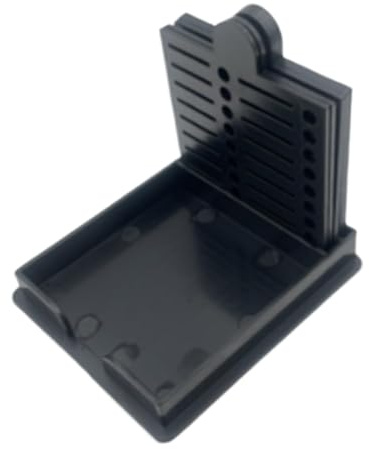 Post It - Soporte para notas adhesivas de escritorio, contenedor portátil de 4.2 x 3.5 x 0.6 pulgadas, resistente y reutilizable, con 5 plantillas para organización de papel, organizador de escritorio