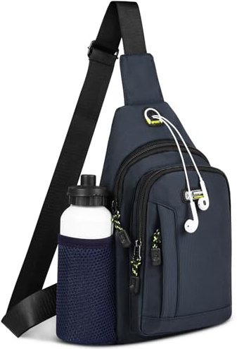 HOTUT Mochila Cruzada Hombre, Bolso Multiusos Antirrobo, Sling Bag Mochila de Hombro, Bolso Bandolera Hombre, Bolso Hombre, Sling Pecho Bolsas Bandolera para Viaje, Deporte y Uso Diario, Azul